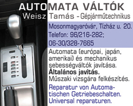 Automataváltók Weisz Tamás - Gépjárműtechnikus