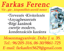 Farkas Ferenc Víz-, gáz-, központifűtés szerelő mester