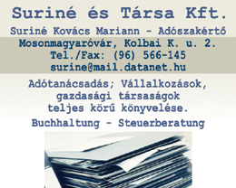 Suriné és Társa Kft. Suriné Kovács Mariann - Adószakértő