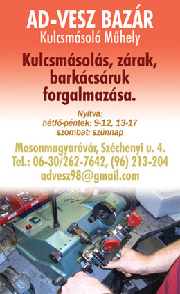 Ad-Vesz Bazár Kulcsmásoló Műhely