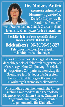 Dr Mojzes Anikó - Szemész szakorvos