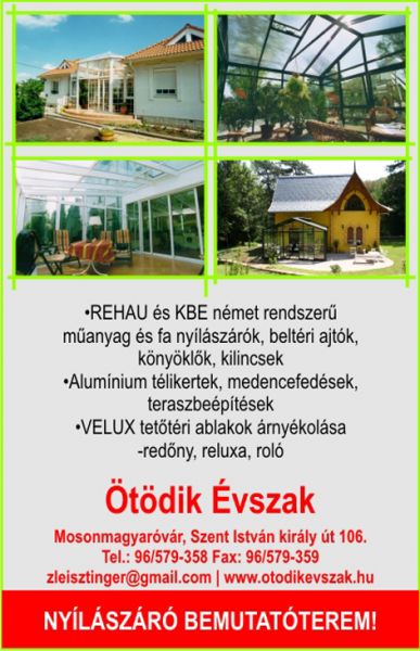 Ötödik Évszak Nyílászáró Bemutatóterem